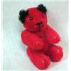 Image 1 : Miniature  Jointed Red Teddy Bear  2 1/2 in. Tall