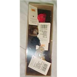 Steiff Teddy Bear Head Broochs Set of 4