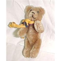Miniature  4  in. Jointed Teddy Bear with Scarf