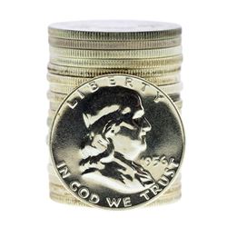 Roll of (20) 1956 Proof Franklin Half Dollar Coins
