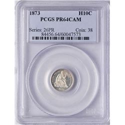 1873 Proof Seated Liberty Half Dime Coin PCGS PR64CAM