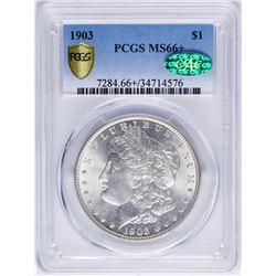 1903 $1 Morgan Silver Dollar Coin PCGS MS66+ CAC