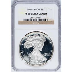 1987-S $1 Proof American Silver Eagle Coin NGC PF69 Ultra Cameo