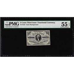 March 3, 1863 3 Cents 3rd Issue Fractional Currency Note PMG About Uncirculated