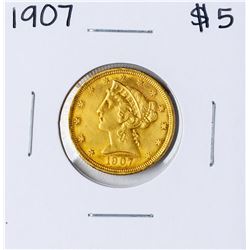1907 $5 Liberty Head Half Eagle Gold Coin