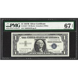 1957B $1 Silver Certificate STAR Note Fr.1621* PMG Superb Gem Uncirculated 67PPQ