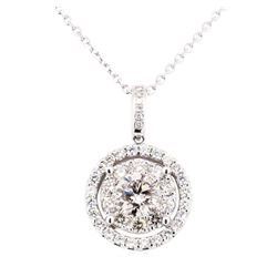 14KT White Gold 1.79 ctw Diamond Pendant & Chain