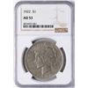 Image 1 : 1922 $1 Peace Silver Dollar Coin NGC AU53