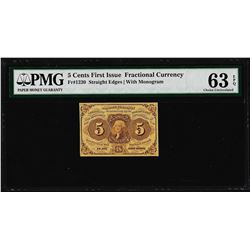 July 17, 1862 5 Cents First Issue Fractional Currency Note PMG Ch. Uncirculated