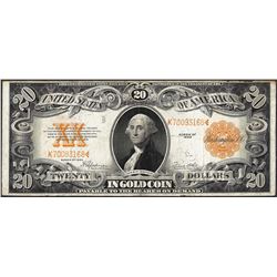 1922 $20 Gold Certificate Note