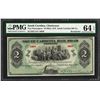 Image 1 : 1873 $2 South Carolina Rail Road Company Obsolete Note PMG Choice Uncirculated 6