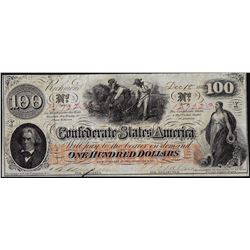 1862 $100 Confederate States of America Note