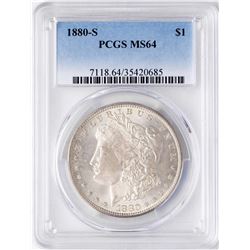 1880-S $1 Morgan Silver Dollar Coin PCGS MS64