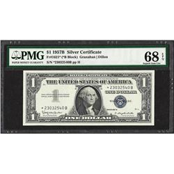 1957B $1 Silver Certificate STAR Note Fr.1621* PMG Superb Gem Uncirculated 68PPQ