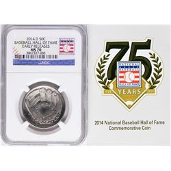 2014-D Baseball Hall of Fame Half Dollar Coin NGC MS70