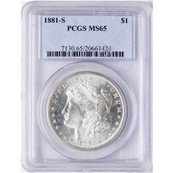 1881-S $1 Morgan Silver Dollar Coin PCGS MS65