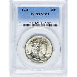 1941 Walking Liberty Half Dollar Coin PCGS MS65
