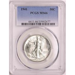 1941 Walking Liberty Half Dollar Coin PCGS MS66