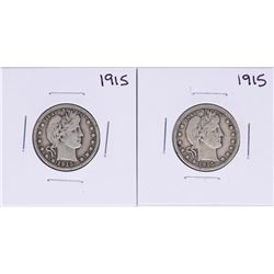 Lot of (2) 1915 Barber Quarter Coins