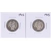 Image 1 : Lot of (2) 1915 Barber Quarter Coins