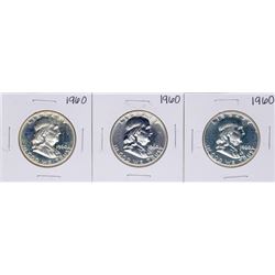 Lot of (3) 1960 Proof Franklin Half Dollar Coins