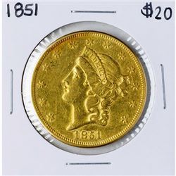 1851 $20 Liberty Head Double Eagle Gold Coin