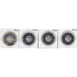 Lot of (4) 1964 $1 Canada Silver Dollar Coins