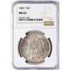 Image 1 : 1887 $1 Morgan Silver Dollar Coin NGC MS63