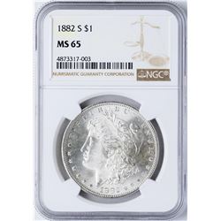 1882-S $1 Morgan Silver Dollar Coin NGC MS65