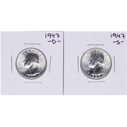 Lot of 1947-D & 1947-S Washington Quarter Coins