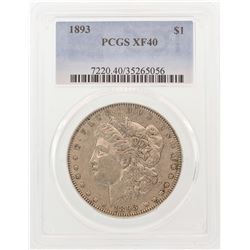 1893 $1 Morgan Silver Dollar Coin PCGS XF40