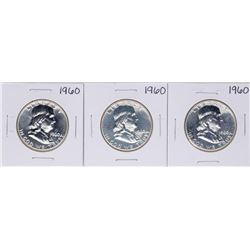 Lot of (3) 1960 Proof Franklin Half Dollar Coins