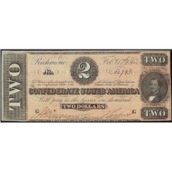 1864 $2 Confederate States of America Note