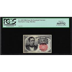 1874 Fifth Issue Ten Cent Fractional Currency Note PCGS Gem New 66PPQ