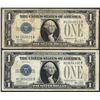 Image 1 : Lot of (2) 1928B $1 Funnyback Silver Certificate Notes