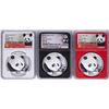Image 1 : Lot of (3) 2018 China Panda Silver Coins NGC MS70 Early Releases