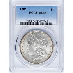 1903 $1 Morgan Silver Dollar Coin PCGS MS64