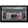 Image 1 : 1901 $10 Bison Legal Tender Note Fr.122 PMG About Uncirculated 50EPQ
