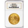 Image 1 : 1908 NM $20 St. Gaudens Double Eagle Gold Coin NGC MS63