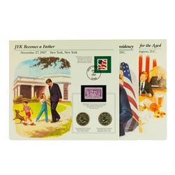Group of (3) Kennedy Half Dollar Coin & Stamp Commemorative Sets