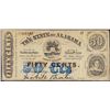 Image 1 : 1863 State of Alabama Fifty Cents Obsolete Note