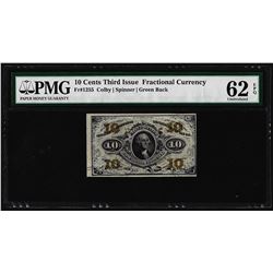 1863 10 Cents Third Issue Fractional Currency Note Fr.1255 PMG Uncirculated 62EP
