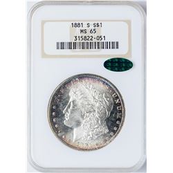 1881-S $1 Morgan Silver Dollar Coin NGC MS65 CAC AMAZING COLOR