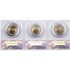 Image 2 : Lot of (3) 2008 Presidential Oath Dollar Coins ANACS MS65