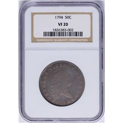 1794 Flowing Hair Bust Half Dollar Coin NGC VF20