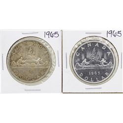 Lot of (2) 1965 $1 Canada Silver Dollar Coins