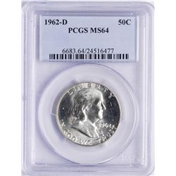 1962-D Franklin Half Dollar Coin PCGS MS64