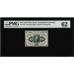 July 17, 1862 10 Cents First Issue Fractional Currency Note PMG Uncirculated 62