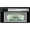 Image 2 : 1953B $5 Silver Certificate Note Fr.1657 PMG Gem Uncirculated 66EPQ