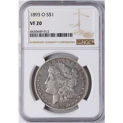 1893-O $1 Morgan Silver Dollar Coin NGC VF20